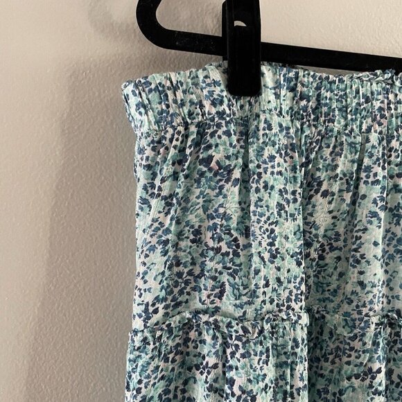 LOFT Women Plus 16 Blue Floral Wildflower Boho Pull-On Tiered Flippy Mini Skirt - Picture 6 of 8